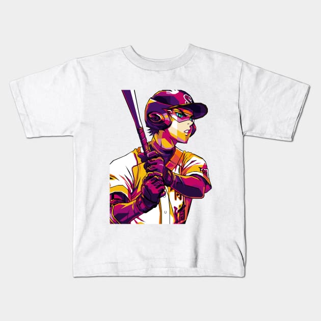 Miyuki Kazuya diamond no ace Kids T-Shirt by Rekayasabumi